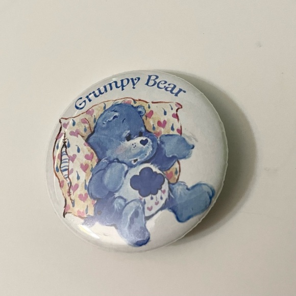 Vintage 2001 Care Bears Grumpy Bear Button Pin - Picture 1 of 9